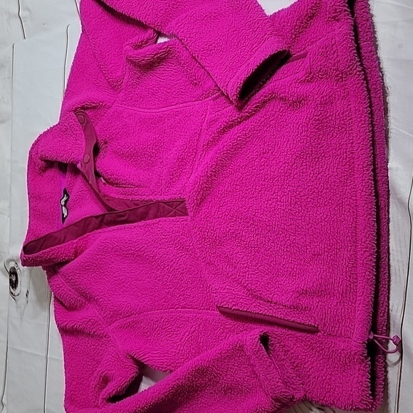 North Face Womens Half Button Anorak Fleece Pullover Beautiful Pink Jacket Large - Picture 1 of 7